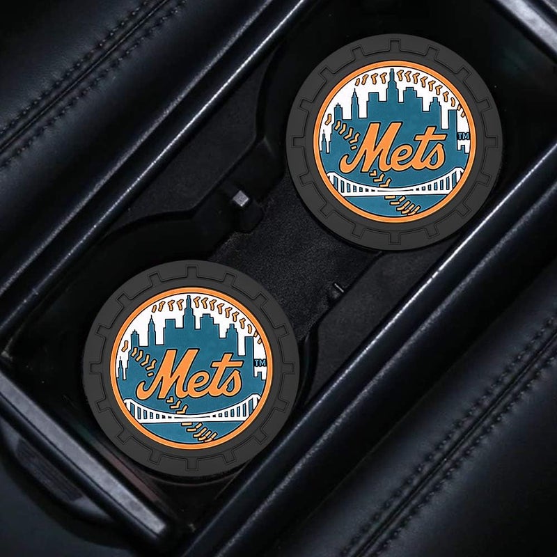 EMIJOY Mets Car Cup Holder Coasters for Baseball Fans,New York Met Car Coasters for Vehicle Drink Holder,Baseball Stuffs NY Mets Car Cup Holder Insert,Souvenir/Gifts for Baseball Fans,Non-Slip Car Cup Mat - Image 5